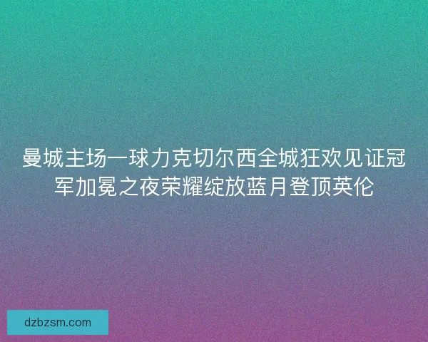 曼城主场一球力克切尔西全城狂欢见证冠军加冕之夜荣耀绽放蓝月登顶英伦